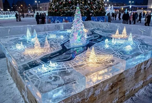 Ледяную 3D-модель Красноярска и тюбинговые горки установят на острове Татышев к Новому году