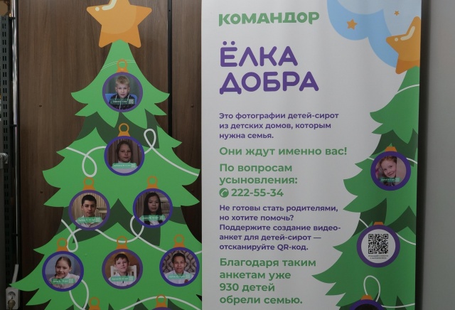В рамках благотворительной акции «Елка добра» в красноярских магазинах появились портреты детей-сирот