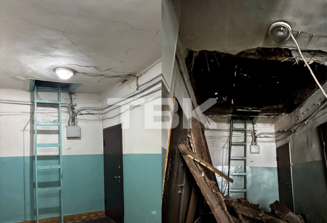 «Много раз звонили в УК – они цокали в трубку»: потолок обрушился в аварийной двухэтажке в Красноярске