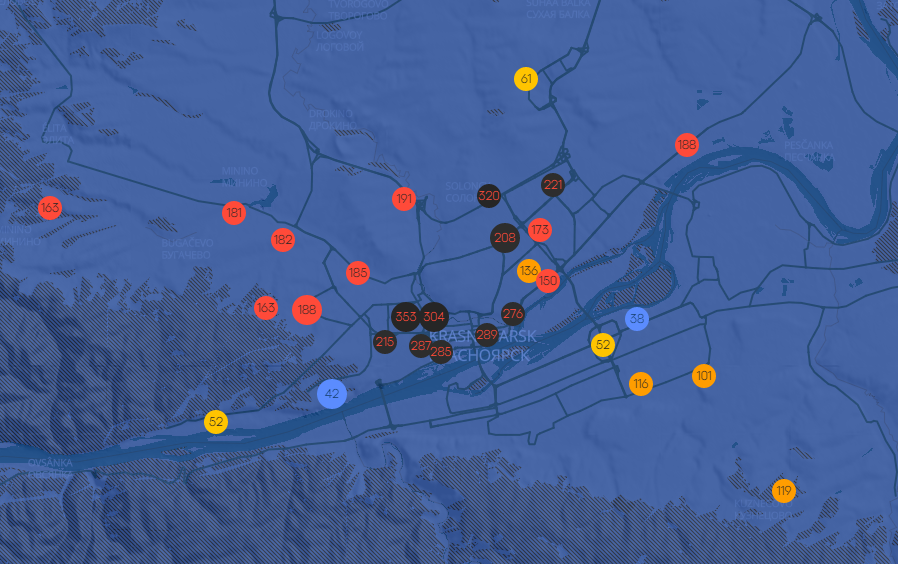 Карта загрязнения красноярского края