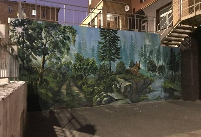 «Все его очень любили»: красноярец заказал граффити в память об умершем псе