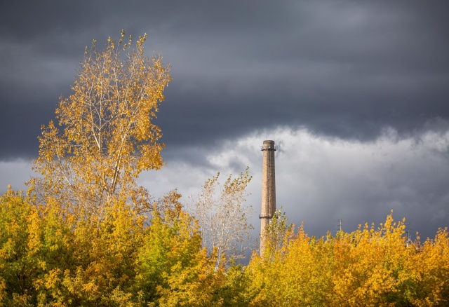 Сильный ветер надвигается на Красноярск
