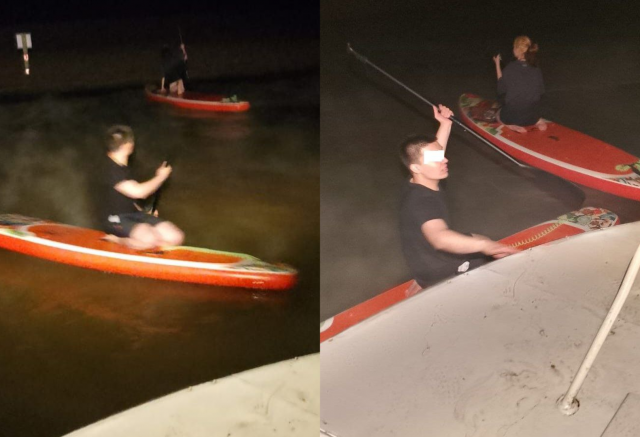 Двух сапбордистов унесло ветром на середину Красноярского водохранилища: на берег их вытащили спасатели