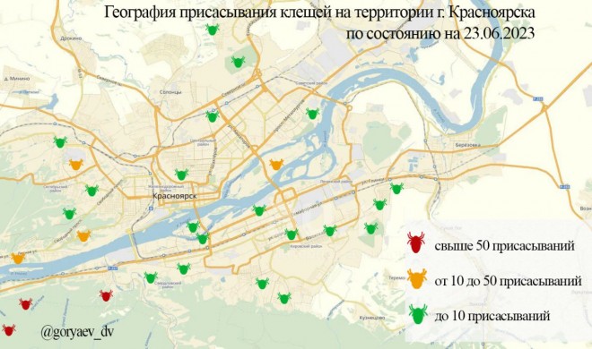 Эпидемиологическая карта клещей